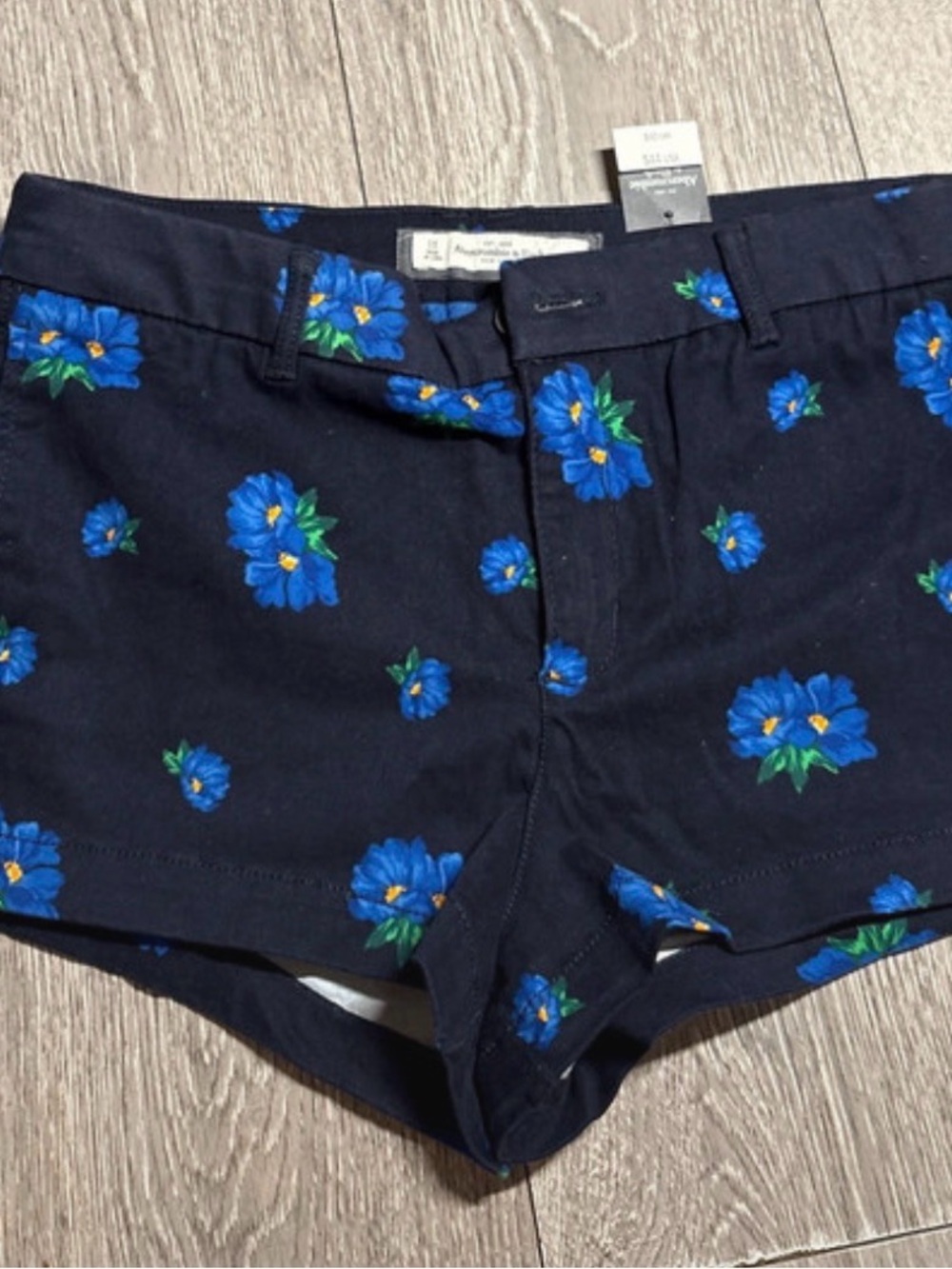 Abercrombie & Fitch Navy Floral Bike Shorts